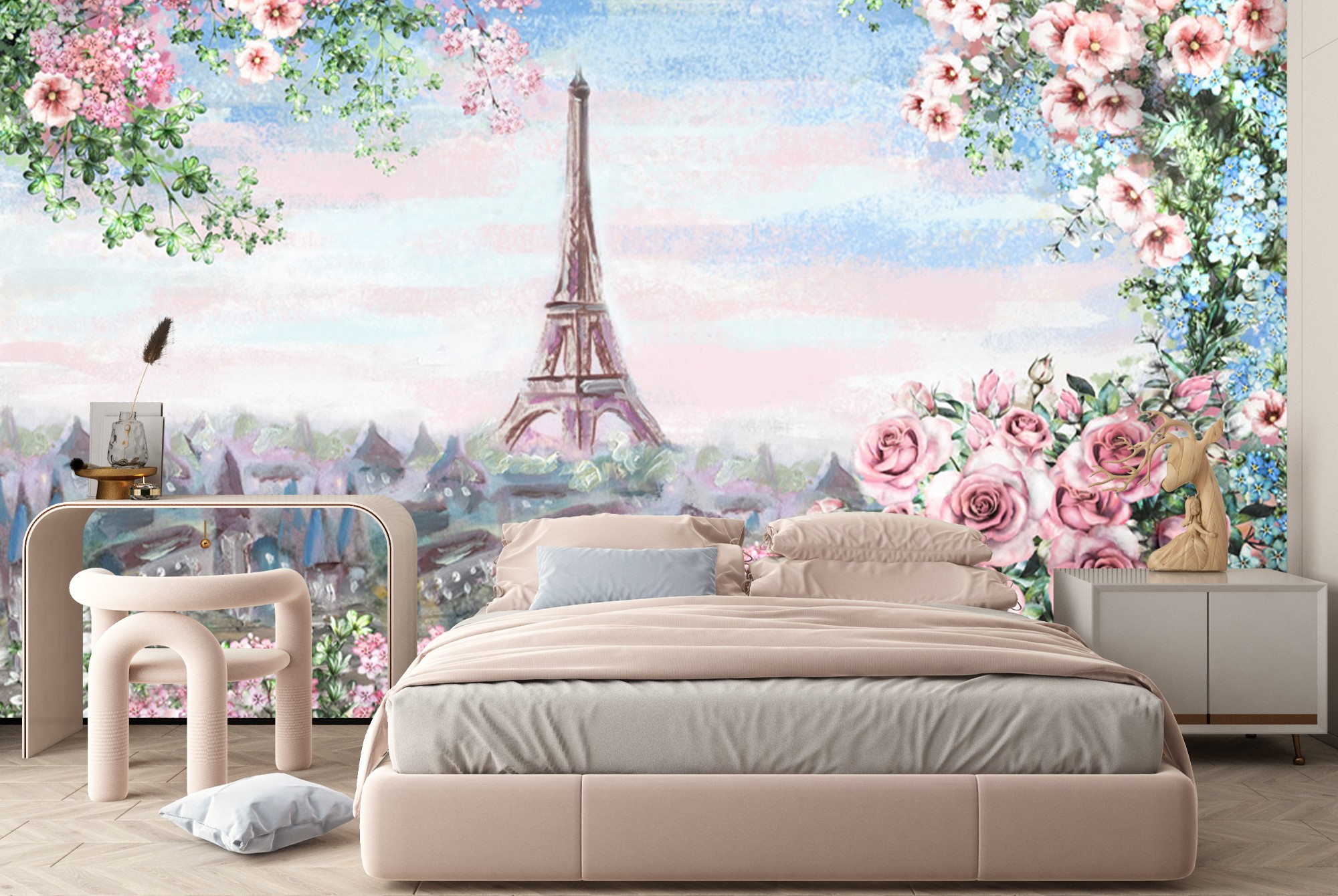 Summer Paris Eiffel Tower Wallpaper Wall Mural
