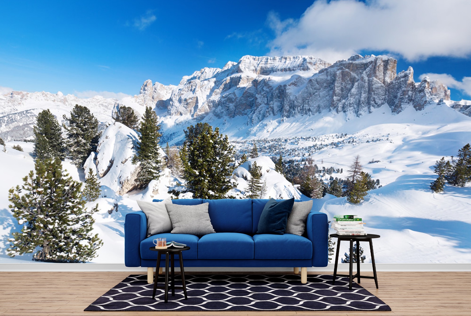 nnteen White Winter Landscape Alps Mountains Wallpaper Wall Mural