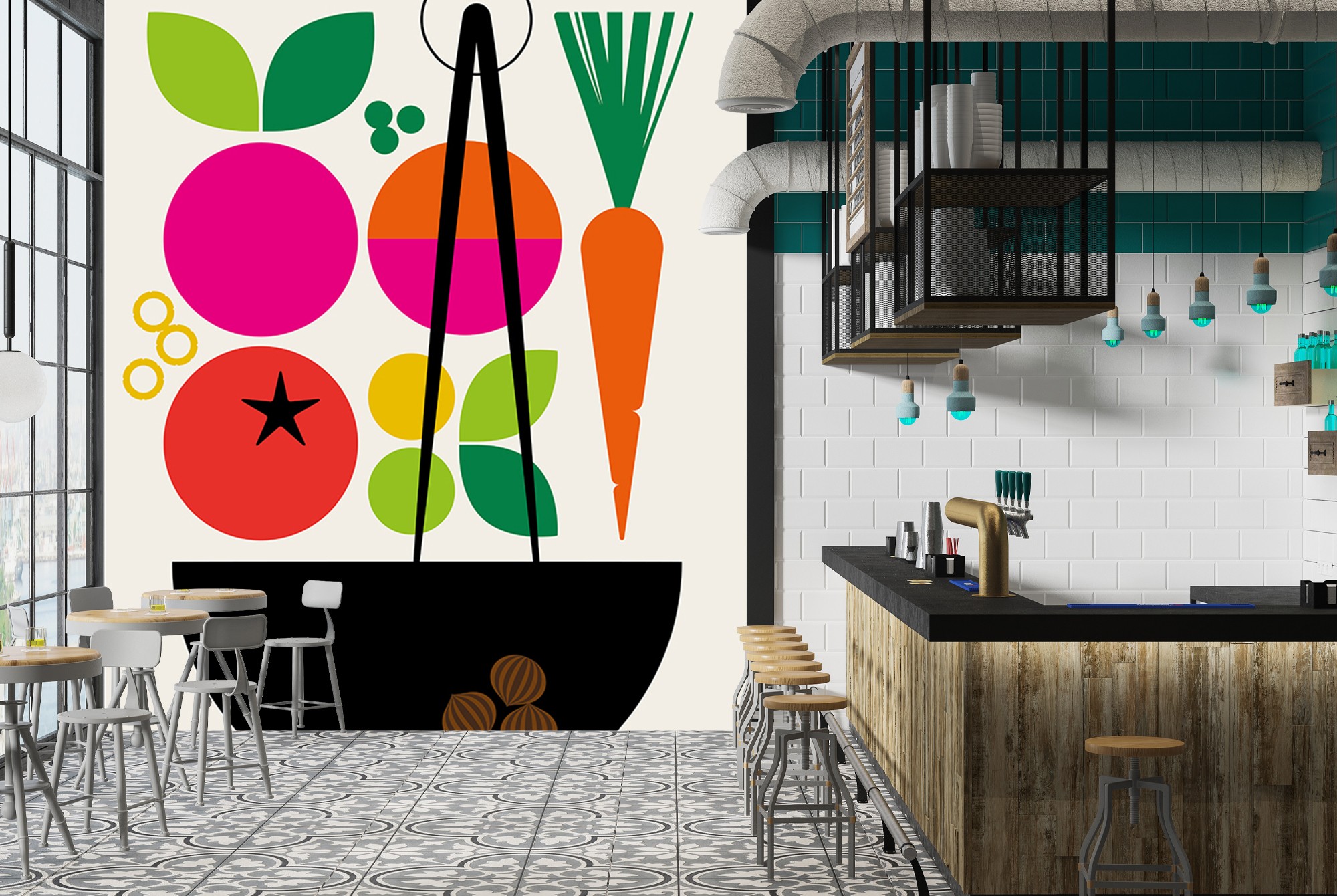 Green Cooking Wall Mural by Bo Lundberg