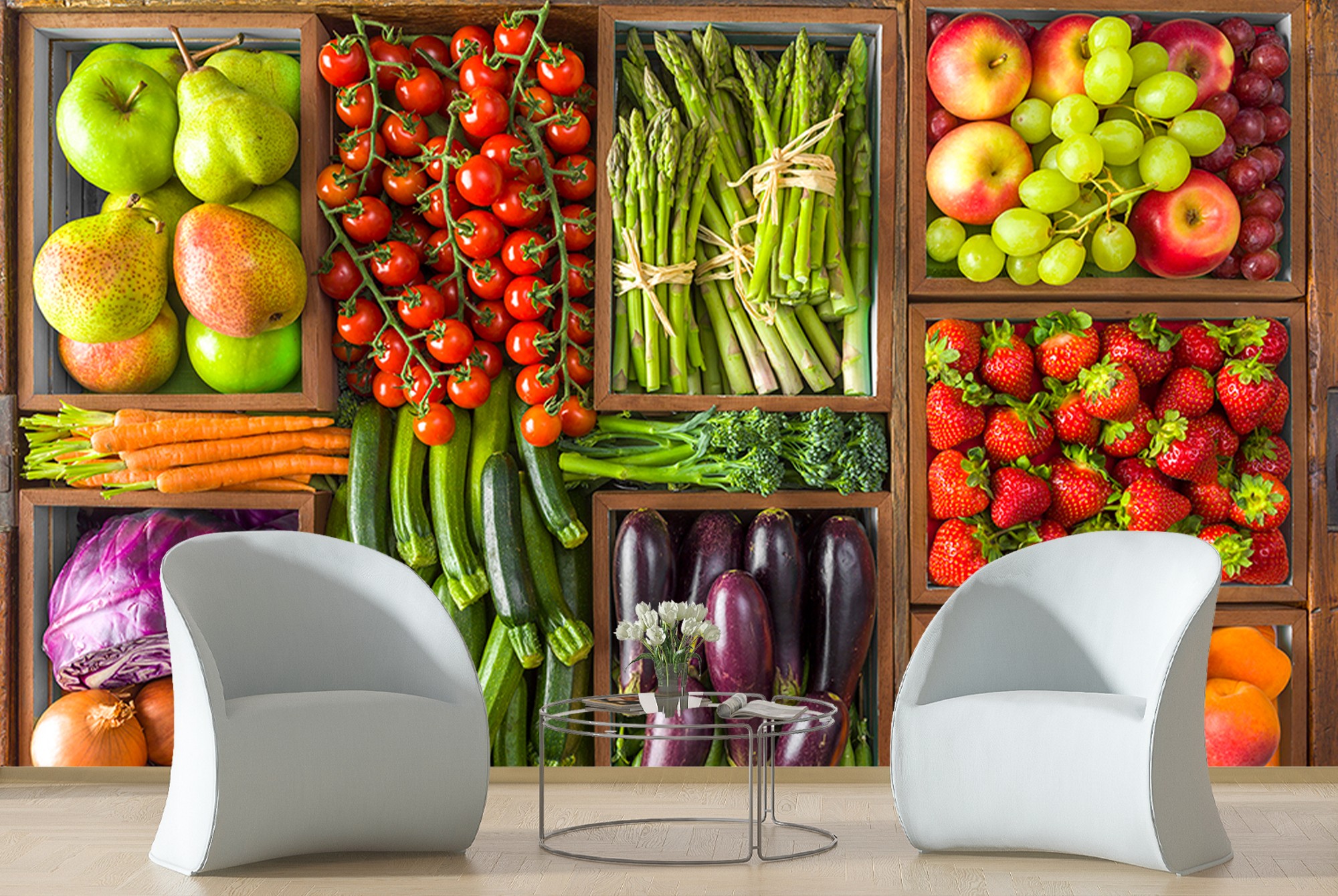 Fruit & Veg Wall Mural by Assaf Frank