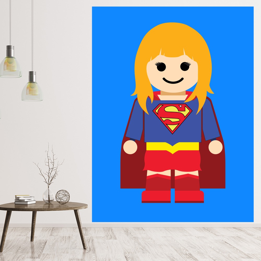 Toy Supergirl Wall Sticker by Rafael Gomes