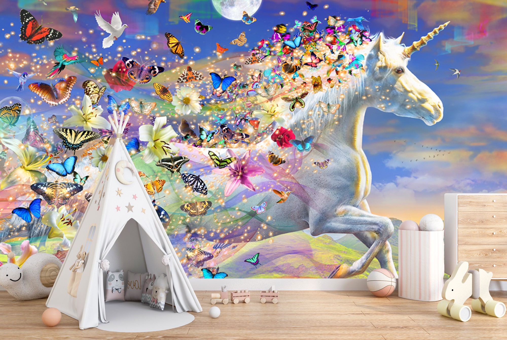 Unicorn Solo Dream Wall Mural by Adrian Chesterman
