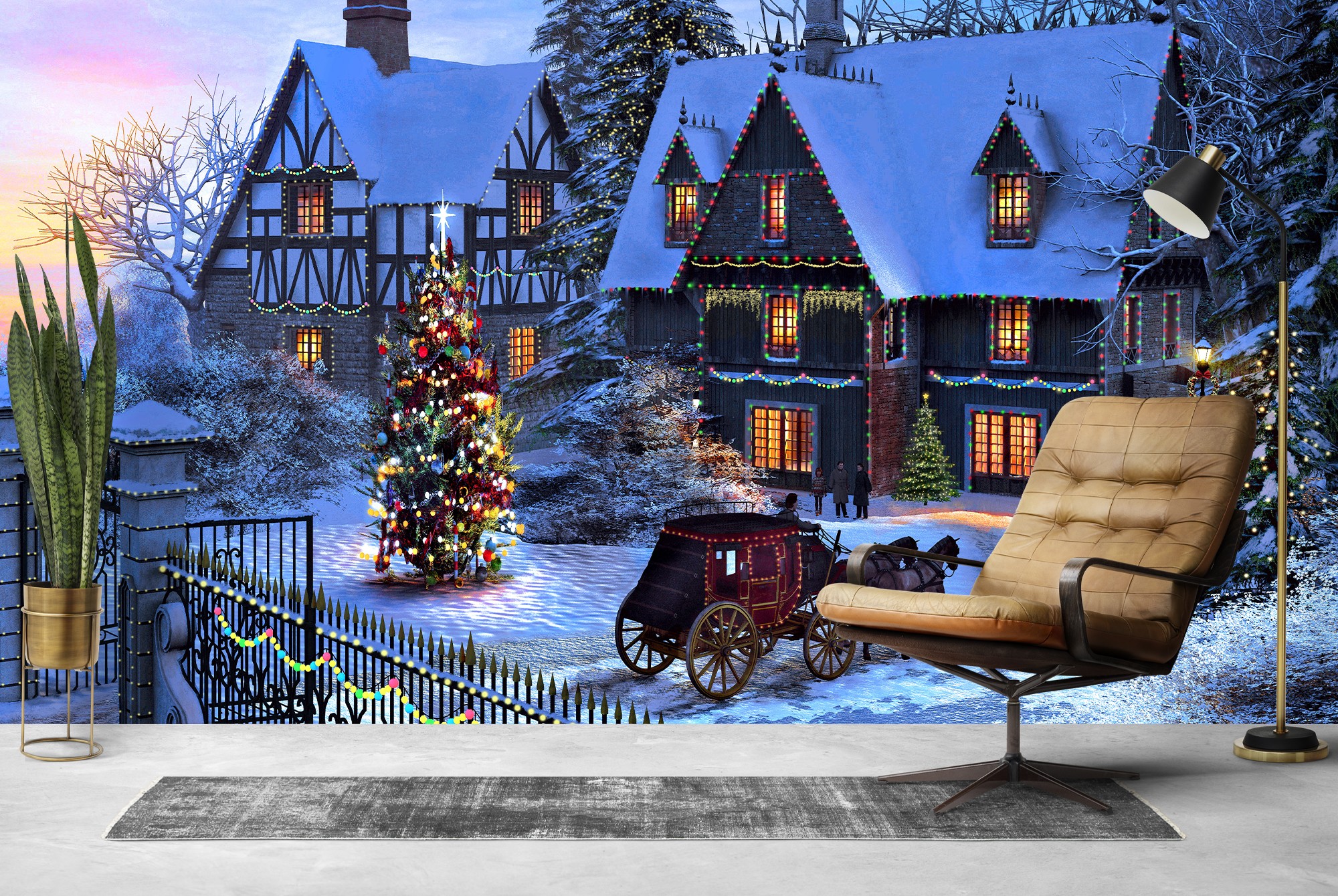 Home for Christmas Wall Mural by Dominic Davison