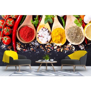 Colourful Spices Kitchen Wallpaper Wall Mural