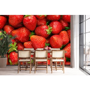 Red Strawberry Wallpaper Wall Mural