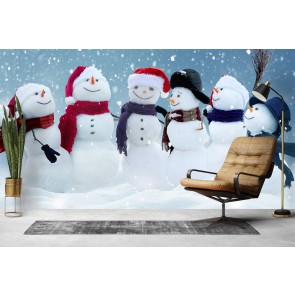 Snowman Carols Christmas Wallpaper Wall Mural