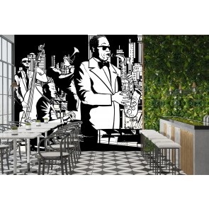 Jazz Band Saxophone Music Wallpaper Wall Mural