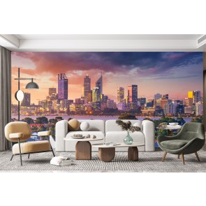 Perth City Skyline Australia Skyline Wallpaper Wall Mural
