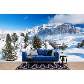 White Winter Landscape Alps Mountains Wallpaper Wall Mural