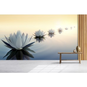 Lotus Flower Tranquil Water Wallpaper Wall Mural