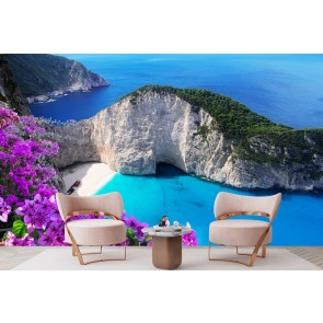 Greek Island Blue Ocean Wallpaper Wall Mural