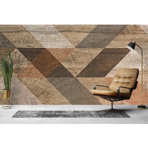 Mosaic Tile Wooden Texture Wallpaper Wall Mural