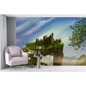 Fairytale Castle Mountain Landscape Wallpaper Wall Mural