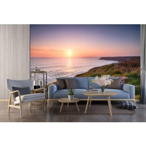 Cornwall Sunset Ocean Sunset Wallpaper Wall Mural