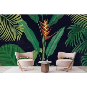 Dramatic Tropical Wall Mural by Sue Schlabach