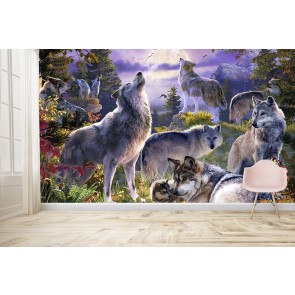 Wolf Pack Wall Mural by David Penfound