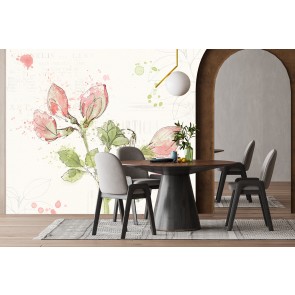 Floral Splash V Wall Mural by Katie Pertiet