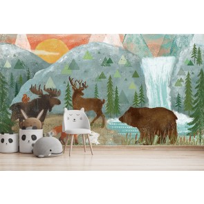 Woodland Forest I Wall Mural by Veronique Charron