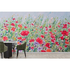 Poppies & Cornflowers Wall Mural by Andrea Hook