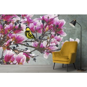 Magnolia & Warbler Wall Mural by Chris Vest