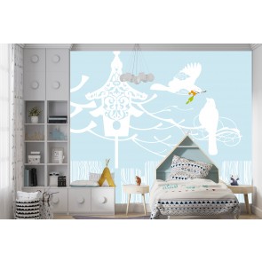 Allium Bird House Wall Mural by Evelia Designs