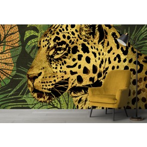 Golden Leopard Wall Mural by Surma & Guillen