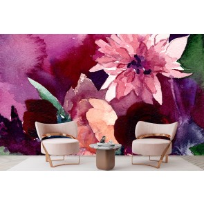 Dahlias Wall Mural by Christine Lindstrom