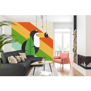Rainbow Bird Wall Mural by Karen Smith