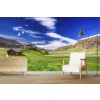 Iceland Mountain Hut Wallpaper Wall Mural