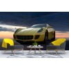 Yellow Sports Car Wallpaper Wall Mural