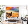 Zebra Sunset Wallpaper Wall Mural