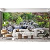 Garden Waterfall Wallpaper Wall Mural