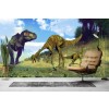 T-Rex & Gallimimus Dinosaur Wallpaper Wall Mural