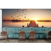 Ocean Birds Sunset Wallpaper Wall Mural