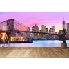 New York Pink Sunset Wallpaper Wall Mural