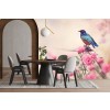 Pink Flower Bluebird Wallpaper Wall Mural