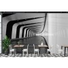 Black and White 3D Tunnel Wallpaper Wall Mural