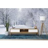 Snowy Woodland Path Wallpaper Wall Mural