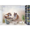 Two Tigers Wallpaper Wall Mural