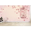 Love Heart Tree Pink Birdcage Wallpaper Wall Mural