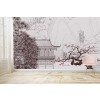 Japanese Landscape & Pink Blossom Tree Wallpaper Wall Mural