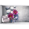 Pink Lotus Flower & Grey Pebble Wallpaper Wall Mural