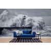 Stormy Sea Lighthouse Seascape Wallpaper Wall Mural