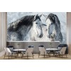 Beautiful Grey Stallions Winter Horse Wallpaper Wall Mural