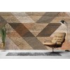 Mosaic Tile Wooden Texture Wallpaper Wall Mural