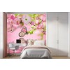 Pink Flower Blossom Butterfly Wallpaper Wall Mural