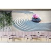 White Sand & Pink Orchid Flower Wallpaper Wall Mural