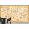 Vintage Parchment World Map Wallpaper Wall Mural