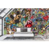 Graffiti Art Music Collage Wallpaper Wall Mural