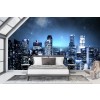 Singapore Skyline Twilight Stars Wallpaper Wall Mural